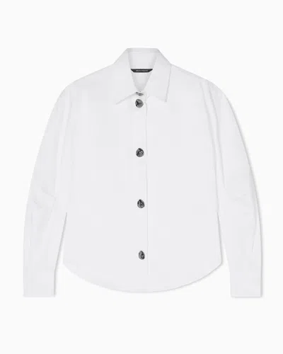 Armani Exchange Cotton Twill Shirt In White