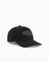 Armani Exchange Cotton Visor Cap With Blurred Logo In Black