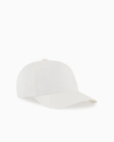 Armani Exchange Cotton Visor Hat With Logo In White