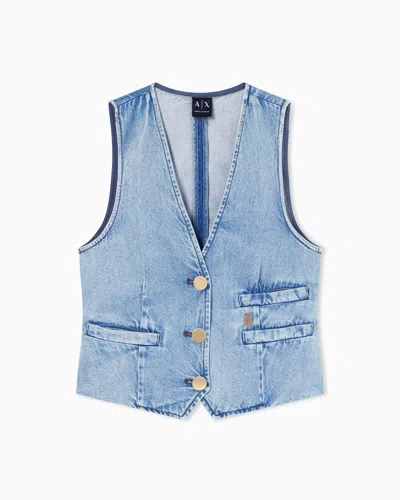 Armani Exchange Cotton Waistcoats In Blue
