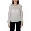 Armani Exchange Cream Viscose Blouse In White