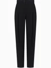 Armani Exchange Soft Trousers With Pleats In Black