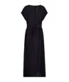 Armani Exchange Crepe Flared Maxi Dress In Black