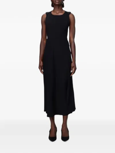 Armani Exchange Crêpe Sleeveless Midi Dress In Animal Print