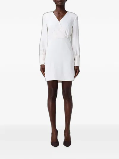 Armani Exchange Crêpe V-neck Dress In White