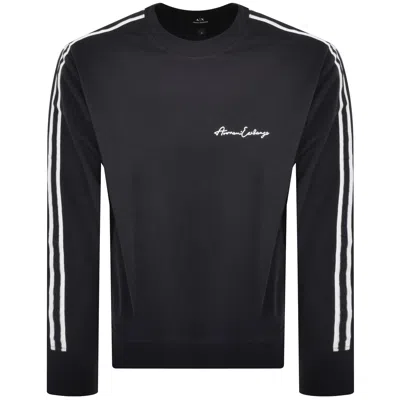 ARMANI EXCHANGE ARMANI EXCHANGE CREW NECK LOGO SWEATSHIRT NAVY