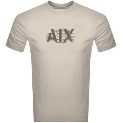 Armani Exchange Crew Neck Logo T Shirt Beige