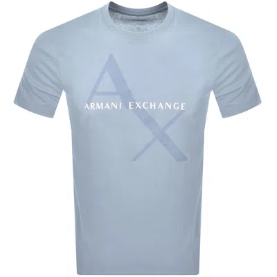 Armani Exchange Crew Neck Logo T Shirt Blue
