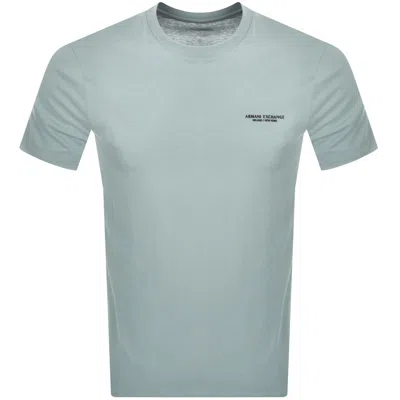 Armani Exchange Crew Neck Logo T Shirt Blue