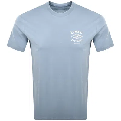 Armani Exchange Crew Neck Logo T Shirt Blue