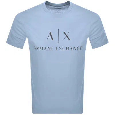 ARMANI EXCHANGE ARMANI EXCHANGE CREW NECK LOGO T SHIRT BLUE