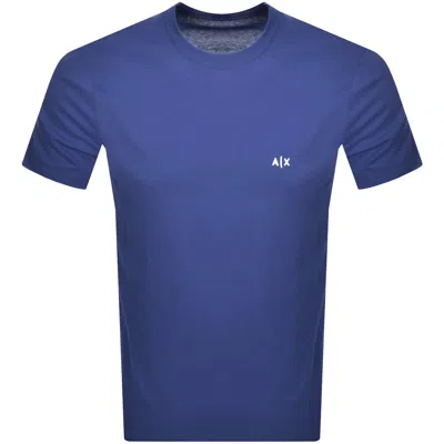 Armani Exchange Crew Neck Logo T Shirt Blue