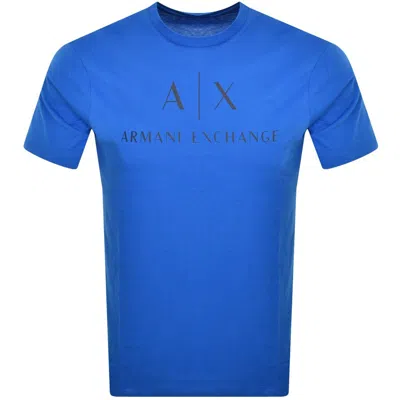 Armani Exchange Crew Neck Logo T Shirt Blue