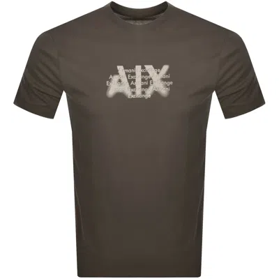 Armani Exchange Crew Neck Logo T Shirt Green