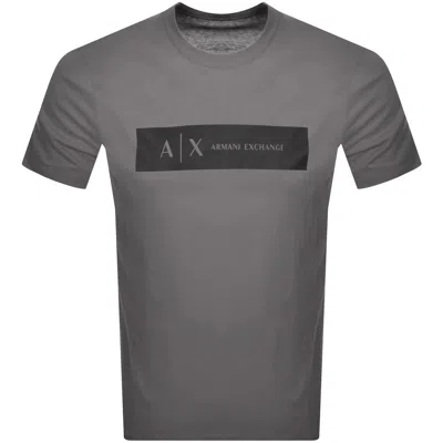 Armani Exchange Crew Neck Logo T Shirt Grey In Gray