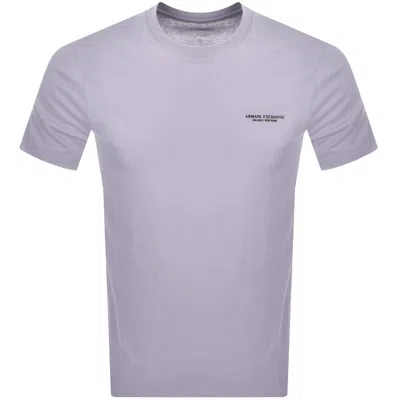 Armani Exchange Crew Neck Logo T Shirt Lilac