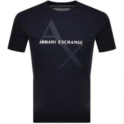 ARMANI EXCHANGE ARMANI EXCHANGE CREW NECK LOGO T SHIRT NAVY