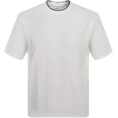Armani Exchange Crew Neck Logo T Shirt Off White