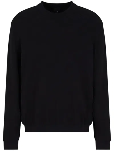 Armani Exchange Crew-neck Sweatshirt In Black