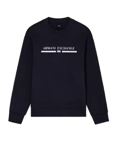 Armani Exchange Crew Neck Sweatshirt In Blue