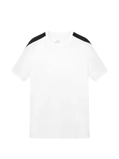 Armani Exchange Crew-neck Short-sleeved T-shirt In White