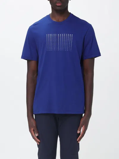 Armani Exchange Crew Neck T-shirt With Lettering Logo In Blue