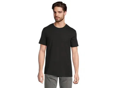 Armani Exchange Crew Neck T-shirts With Small Logo Patch In Black