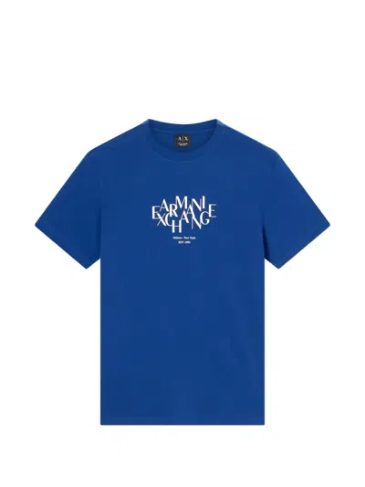 Armani Exchange Crew-neck Graphic T-shirt In Blue
