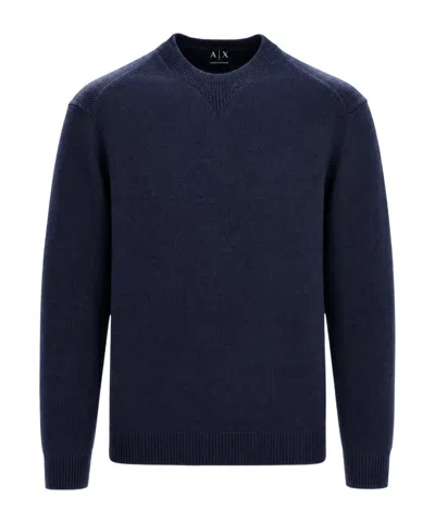 Armani Exchange Crew-neck Sweater In Blue