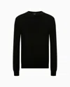 Armani Exchange Crewneck Sweater In Virgin Wool In Black