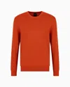 Armani Exchange Crewneck Sweater In Virgin Wool In Orange