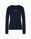 Armani Exchange Logo-print Cotton Sweatshirt In Navy Blue