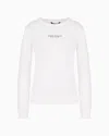 Armani Exchange Crewneck Sweatshirt In French Terry Milano/new York In White