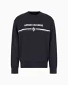 Armani Exchange Crewneck Sweatshirt With Logo Print On The Chest In Navy Blue