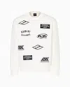 Armani Exchange Crewneck Sweatshirt With Patches And Logos In Weiss