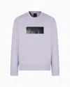 Armani Exchange Crewneck Sweatshirt With Vinyl Logo Print In Purple