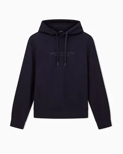 Armani Exchange Cropped Crewneck Sweatshirt In Blue