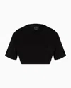 Armani Exchange Cropped T-shirts In Black