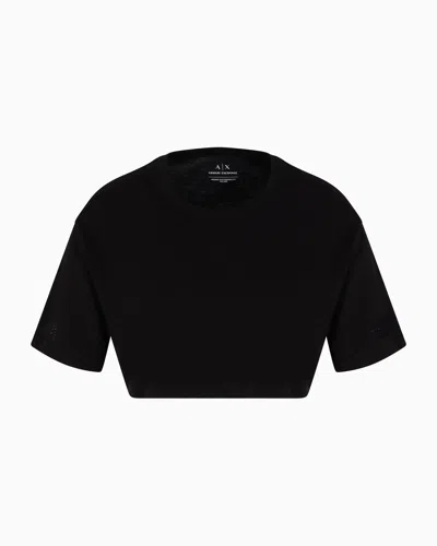 Armani Exchange Cropped T-shirts In Black
