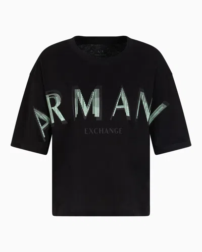 Armani Exchange Cropped T-shirts In Black