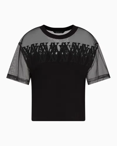 Armani Exchange Cropped T-shirts In Black