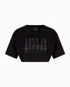 Armani Exchange Cropped T-shirts In Black