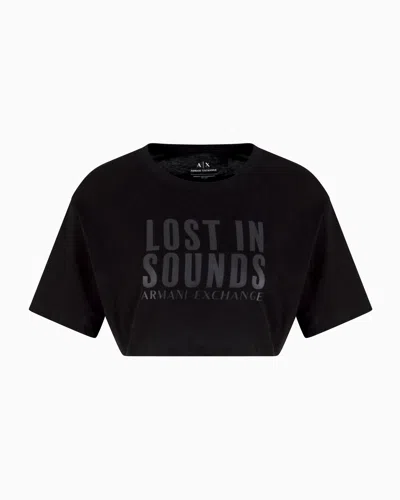 Armani Exchange Cropped T-shirts In Black