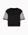 Armani Exchange Cropped T-shirts In Black