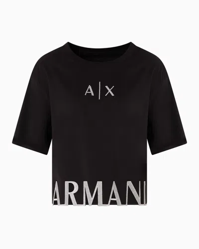Armani Exchange Cropped T-shirts In Black
