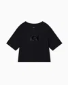 Armani Exchange Cropped T-shirts In Black