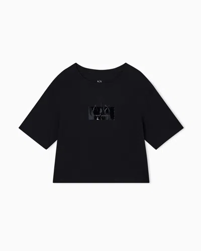 Armani Exchange Cropped T-shirts In Black