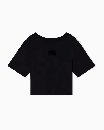 Armani Exchange Cropped T-shirts In Black