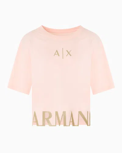 Armani Exchange Cropped T-shirts In Pink