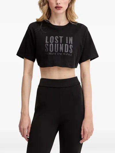 Armani Exchange Cropped T-shirt In Black